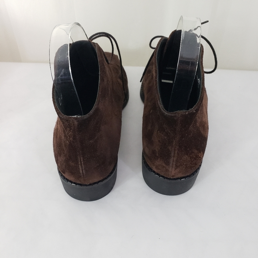 Red Box by K&S Suede Mocca lace up ankle boot moccasin chocolate brown - Picture 4 of 7